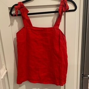 Crown & Ivy Vibrant Red Camisole with Bow Straps